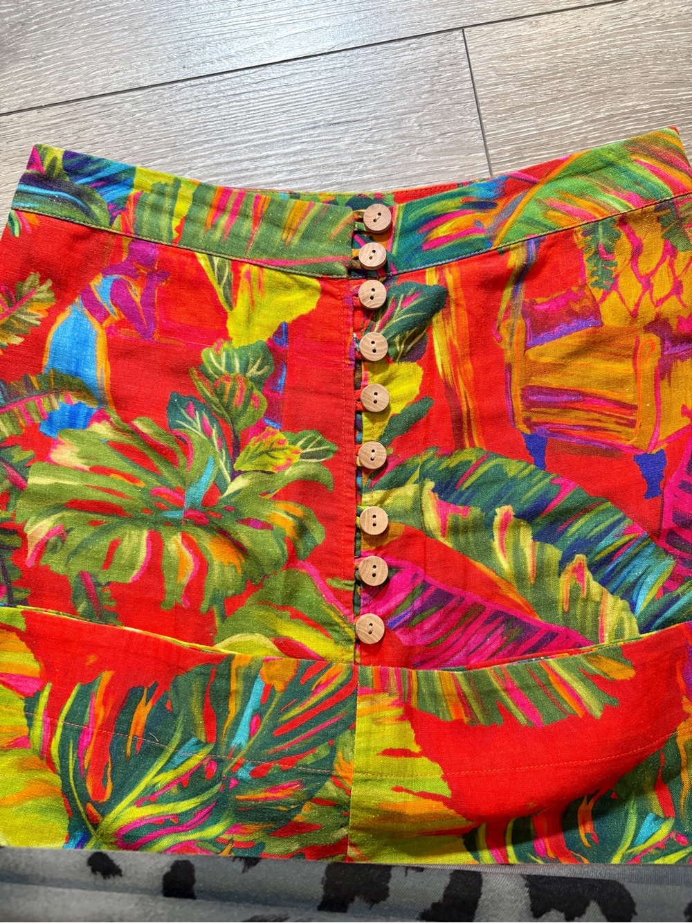 Farm Rio Urban Jungle Button Down Midi Skirt Size XS - Picture 3 of 8